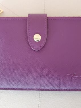 Travelambo Purple Dual Zip RFID Bifold Wallet